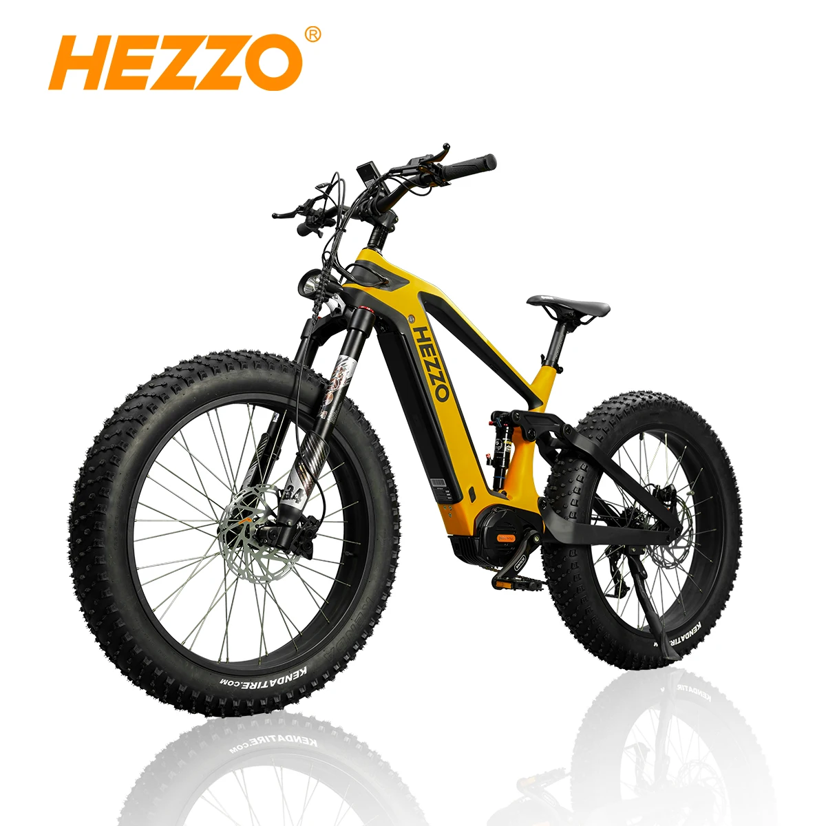 HEZZO-Carbon Fiber Electric Bicycle, 52V, 1000W, BAFANG Middrive Ebike, 21Ah, 26x4.8 \