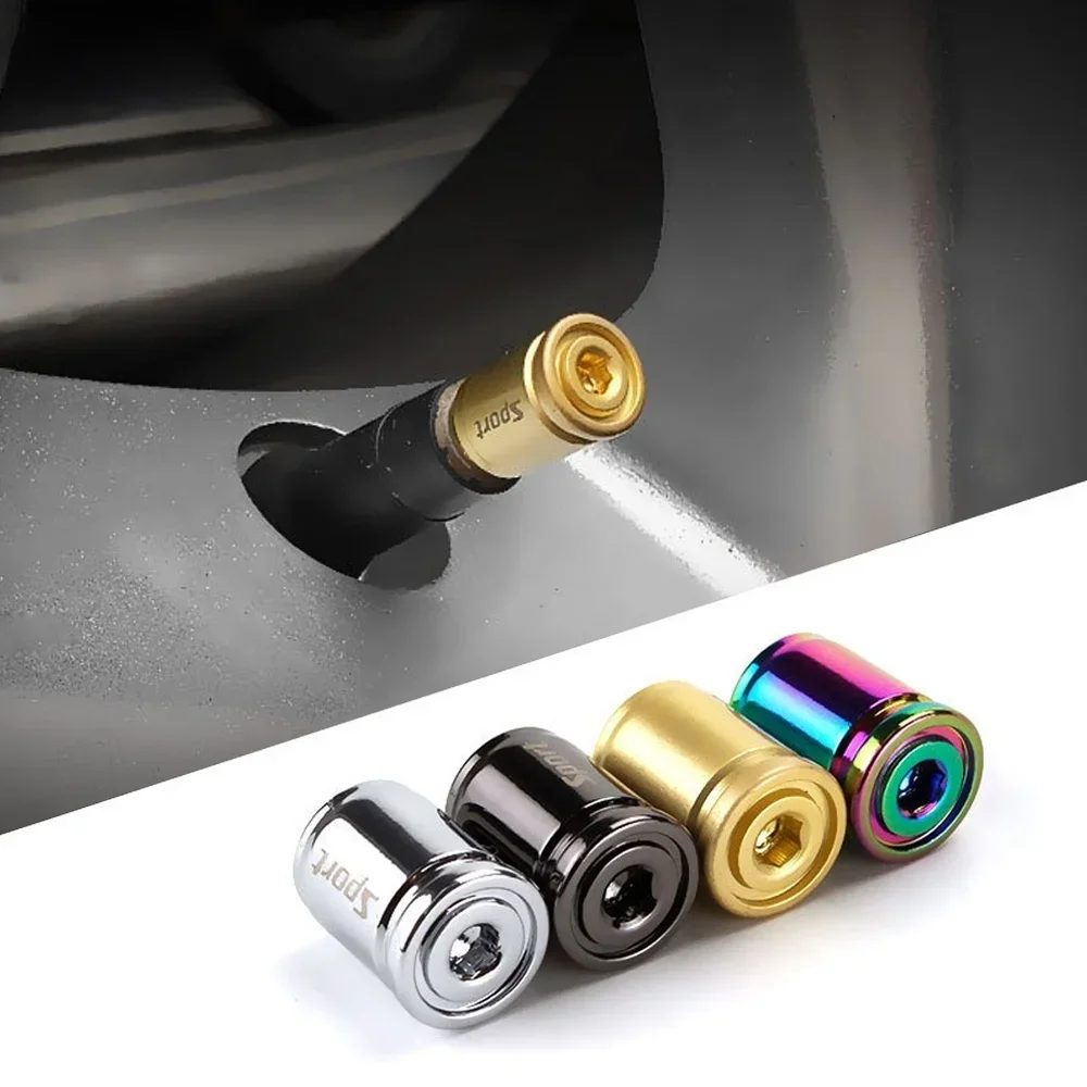 AQTQAQ 1 zestaw Car Styling Zinc Alloy Anti-theft Sport Car Tire Valve Caps Wheel Tires Tire Stem Air Cap Airtight Covers — zdjęcie 2