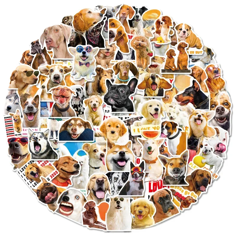 10/50/100 pièces jolis autocollants de chien drôle Meme animaux décalcomanies pour ordinateur portable Pad téléphone voyage bagages bouteille d'eau Scrapbook voiture