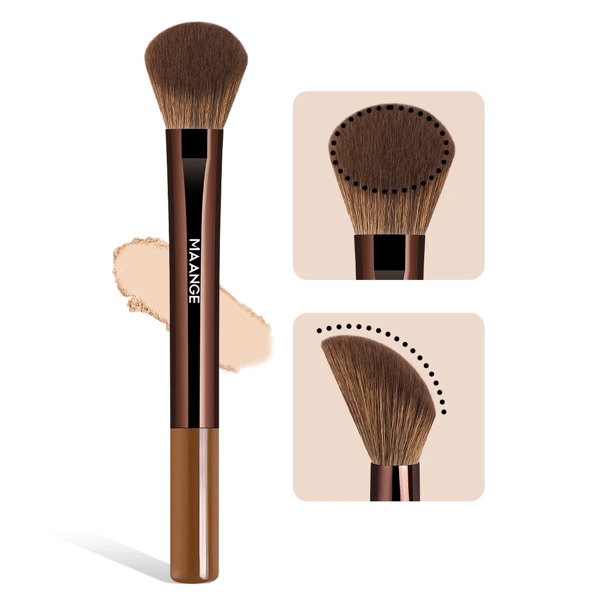 MAANGE 1 pieza de brocha de maquillaje, brocha iluminadora, brocha para polvos, brocha multiusos para maquillaje facial, herramientas de maquillaje adecuadas para principiantes