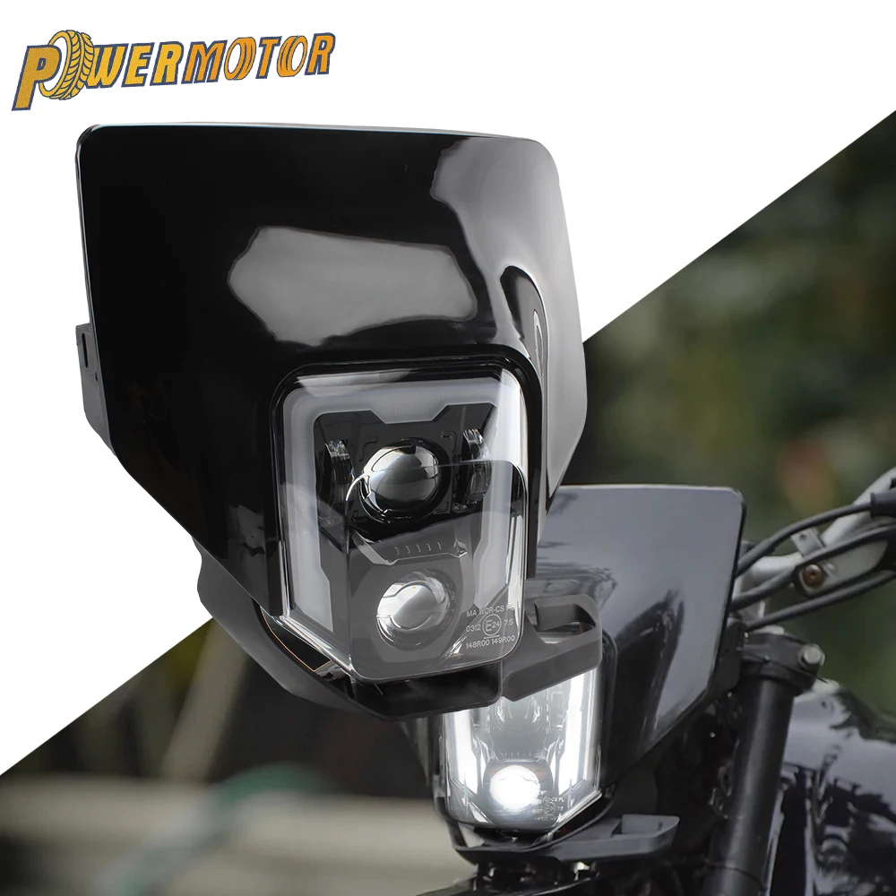 for Husqvarna Headlight LED Motorcycle Enduro TE TC FE 250 300 350 Headlamp Convex Lens Motocross Fairing Dirt Bike Accessories