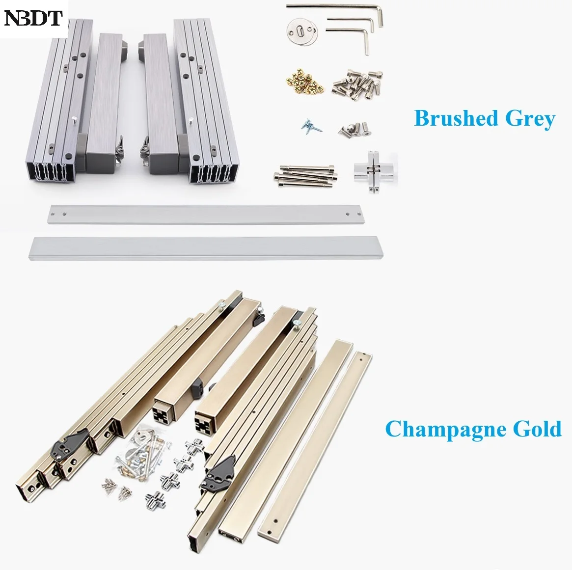 Aluminum Conceal Retractable Pull Out Slide Support 3 Folding Leaf Dining Table