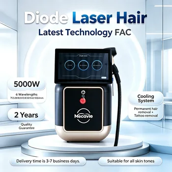 5000W Diode Laser Hair Removal Device for Tattoo Removal 6 Waves 755 808 810 830 940…