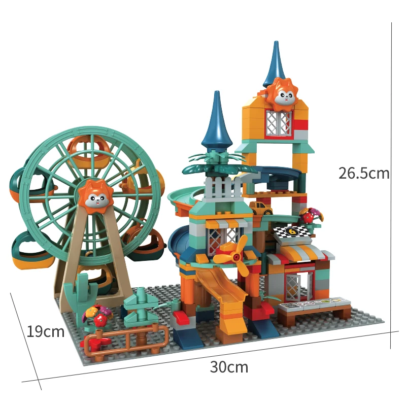 Marble Run Architecture Castle Building Blocks Car Action Figures Friends Children Educational Toys for Boys Christmas Gifts