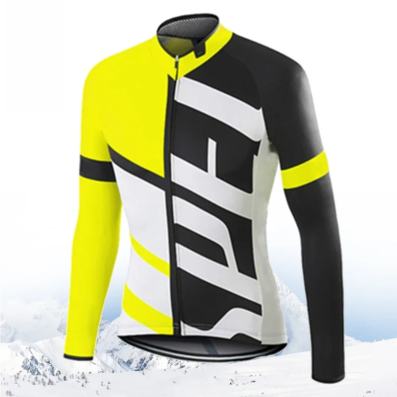 AliExpress Winter Pro Cycling Jerseys Men Long Sleeves Fleece Warm MTB Shirts Bicycle Clothing Mountain Bike