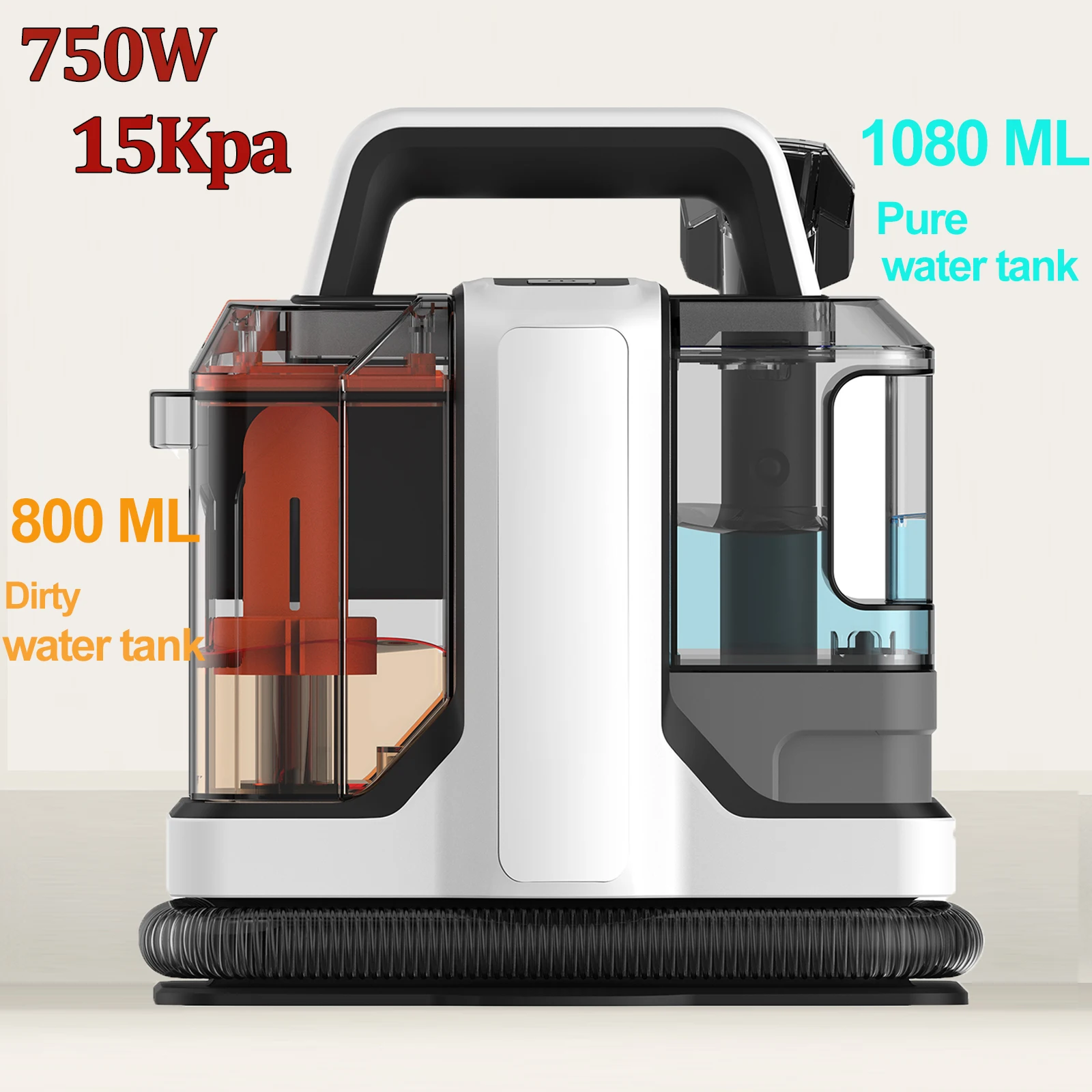 Nettoyeur de taches 750W 11/15KPa, nettoyeur de tapis portatif pour rideau de canapé, Machine intégrée d'aspiration par pulvérisation, Machine de nettoyage domestique