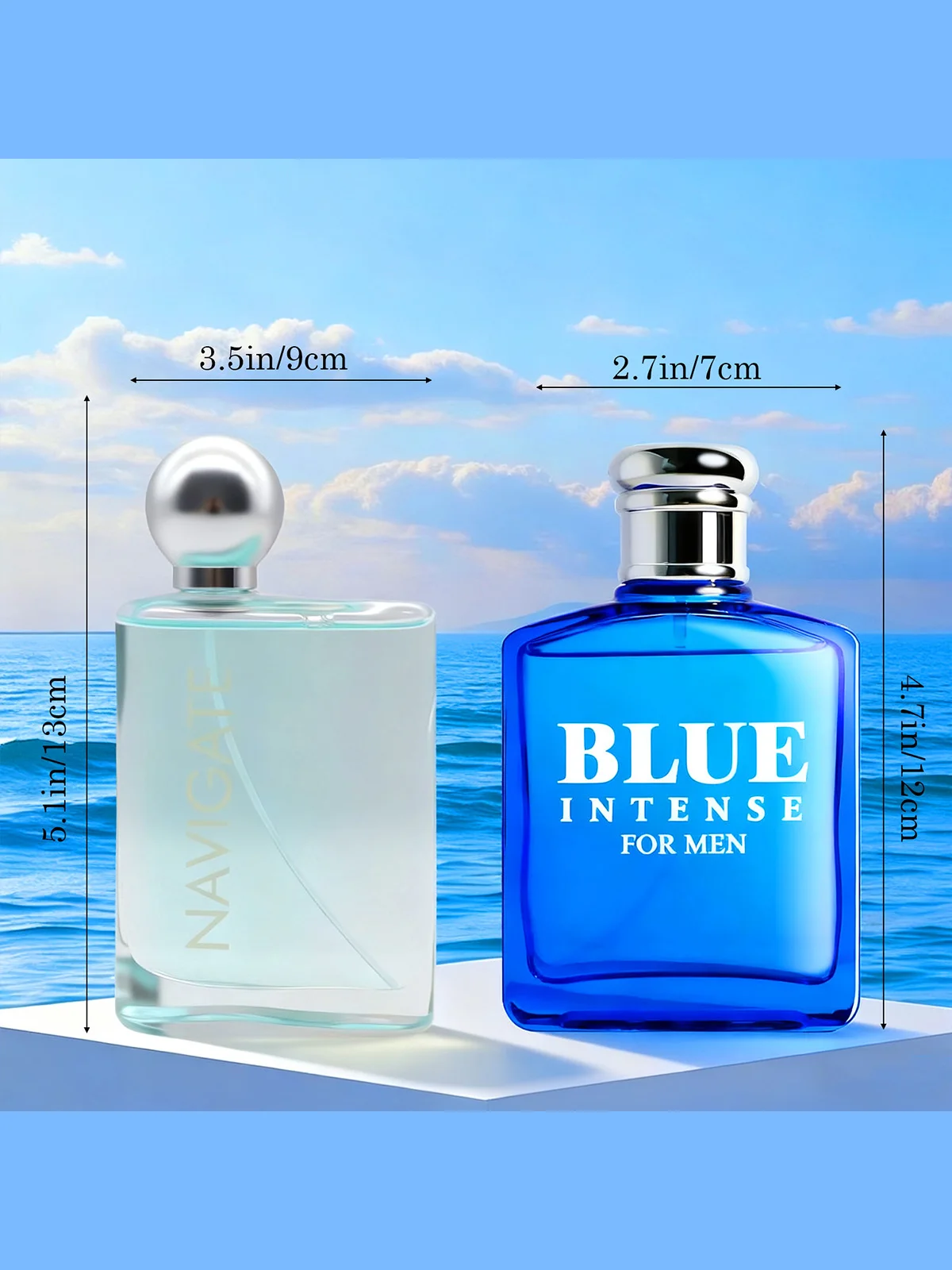  2 عبوة/100 مل مجموعة كولونيا للرجال | الروائح العطرية والمحيطية المائية | قاعدة كهرمان المسك | عطر يومي طازج للرجال #3