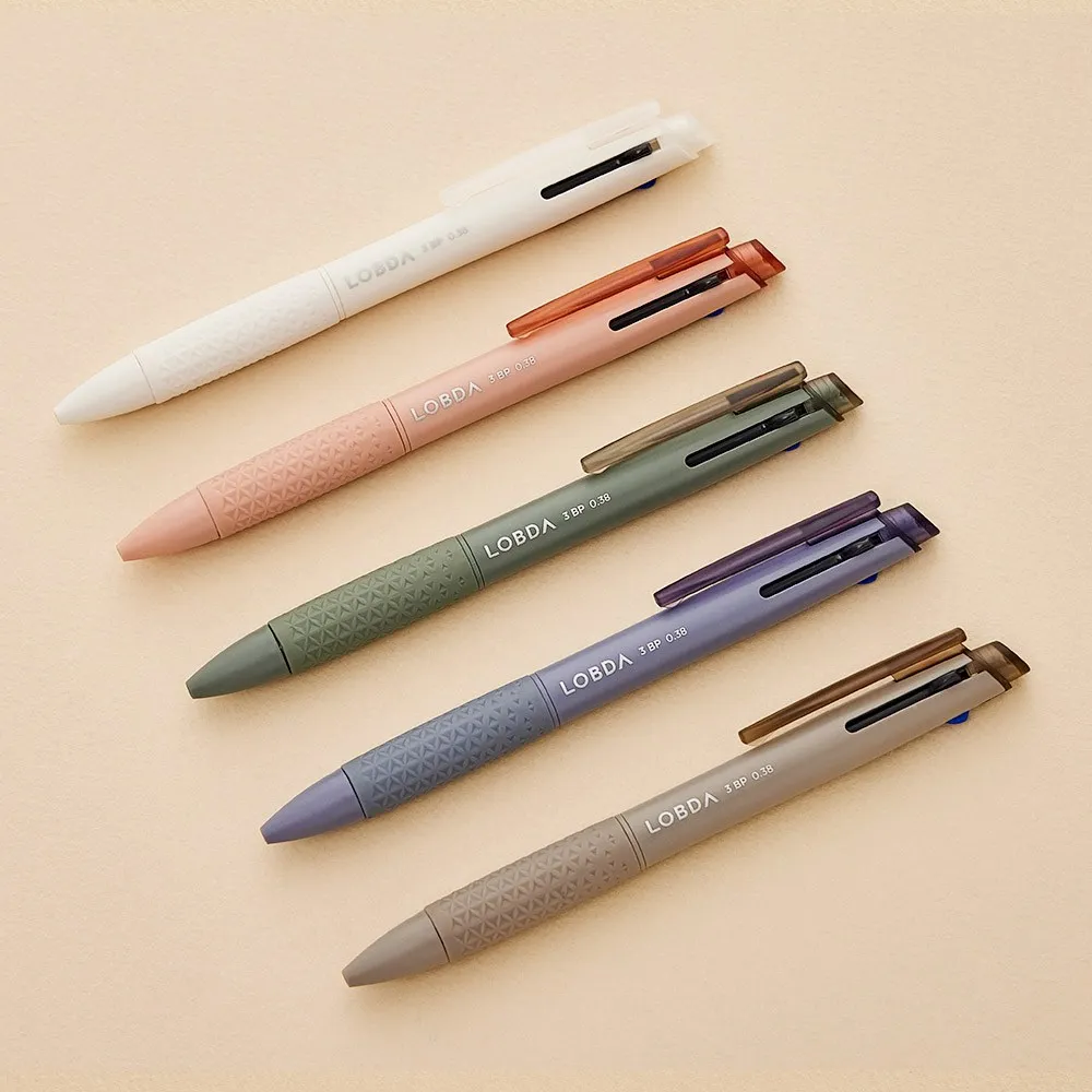 Monami-free 3-color Meteor Ballpoint Pen 0.38/tricolor ballpoint pen writing machine pretty school supplies office supplies