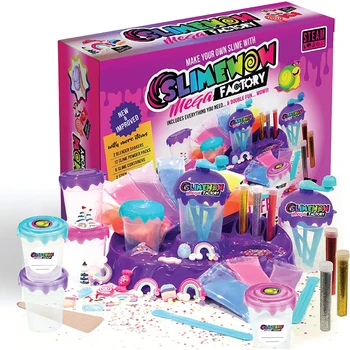 Slime kit unicórnio diy fazendo lodo fofo completo suprimentos kit incluindo poopsie surpresas arte e artesanato em casa