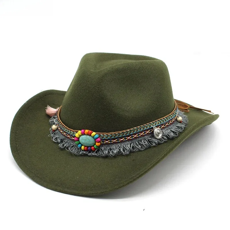 2024 Western Cowboy Hat For Men Women Solid Color Jazz Montana Sombrero Hombre Cap Rozmiar 56-58cm — zdjęcie 2
