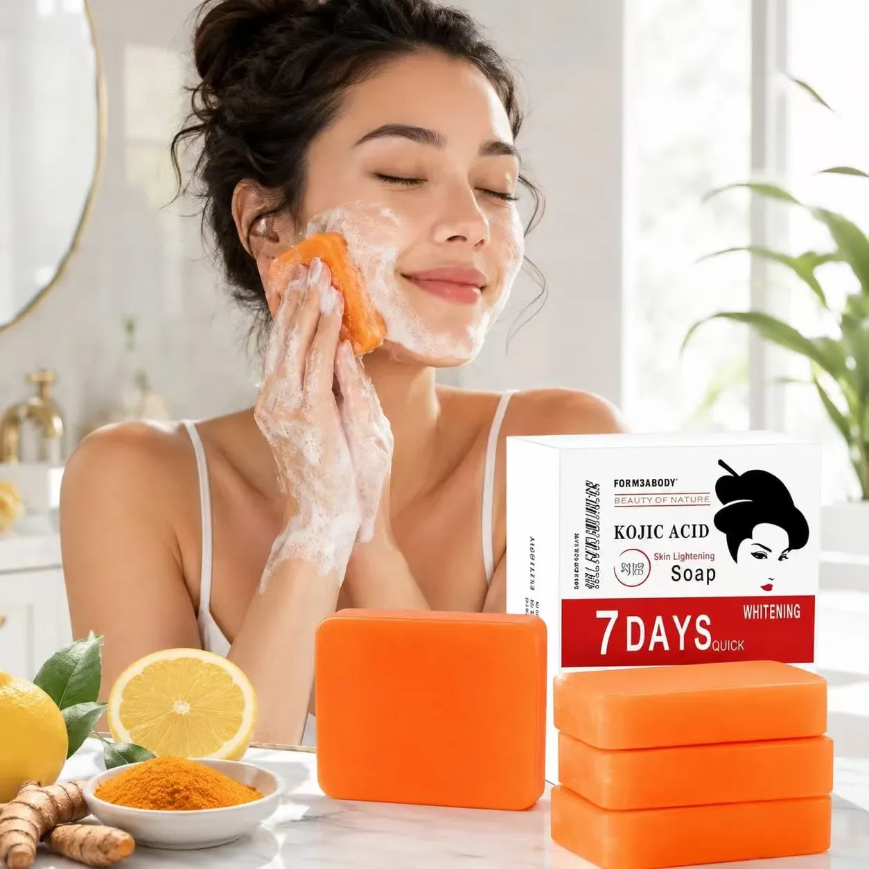 Kojie San Skin Brightening Soap - Original Kojic Acid Dark Spot Remover Soap, Paraben-Free Bar With Coconut & Tea Tree Oil For Face & Body, Gently Exfoliates For Smooth, Even Skin Tone