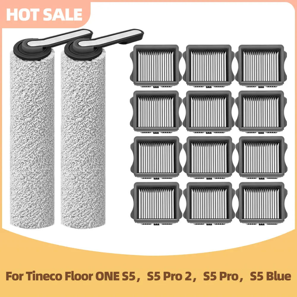 Kompatibel für Tineco Floor One S5, S5 Pro, S5 Pro 2, S5 Blue Staubsauger Zubehör Rollenbürste Filter Ersatzteile