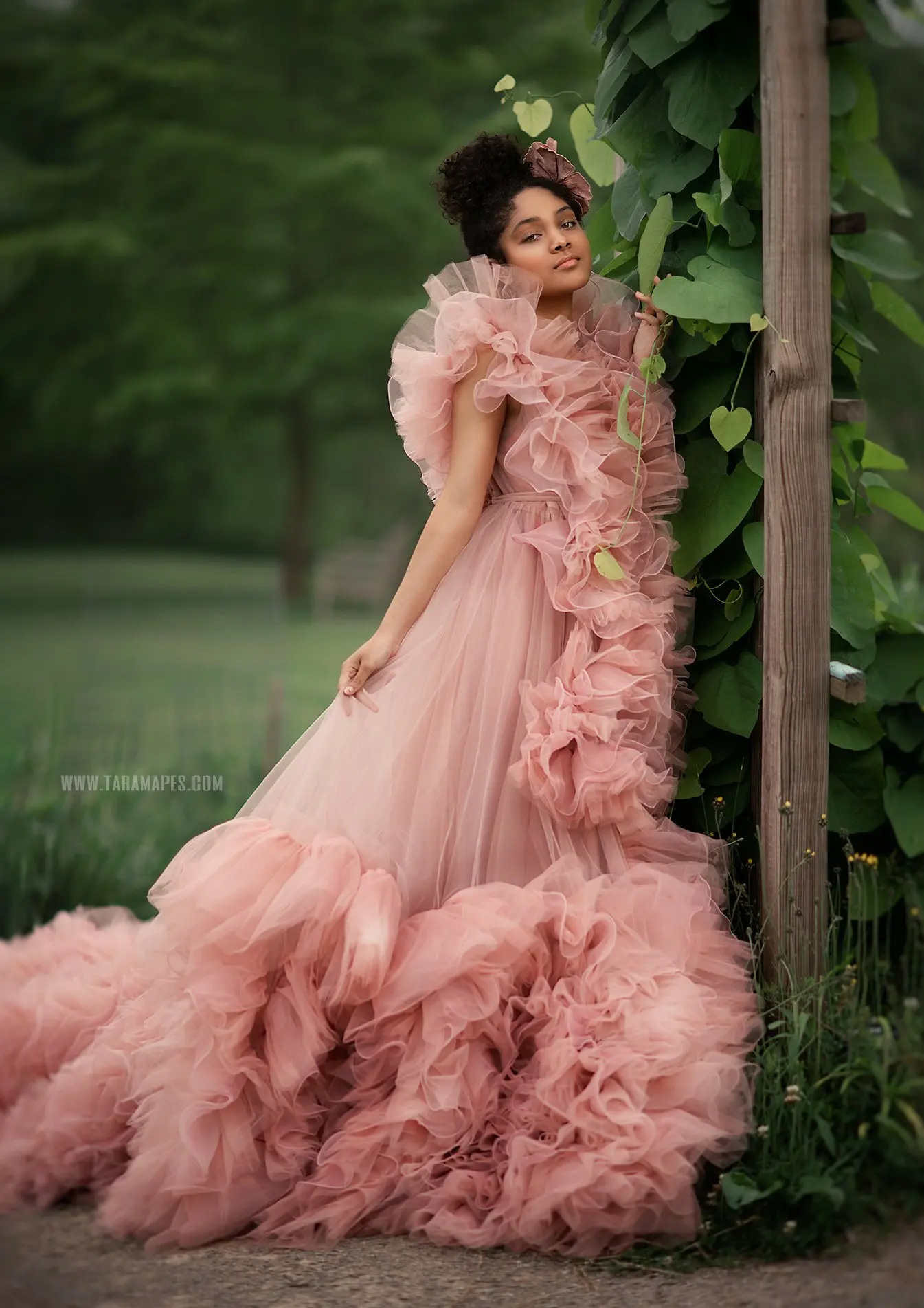 Tulle Prom Dress Maternity Dresses for Photo Shoot Photography Pink Ruffles Robe Long Pregnancy Women Gowns Babyshower