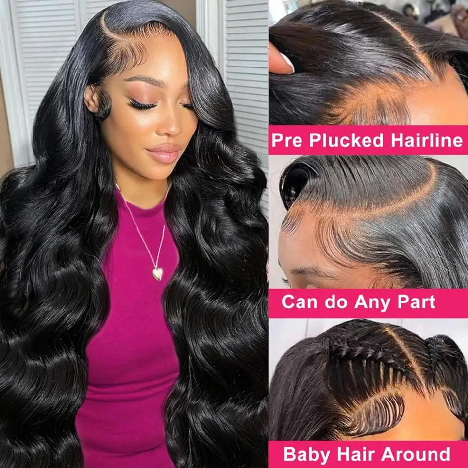 30 36 بوصة خصلات الشعر المستعار الإنسان 13X6 Hd الدانتيل أمامي الجسم موجة شعر مستعار 13X4 الدانتيل الجبهة شعر مستعار منزوع مسبقًا 100% البرازيلي الطبيعي للنساء