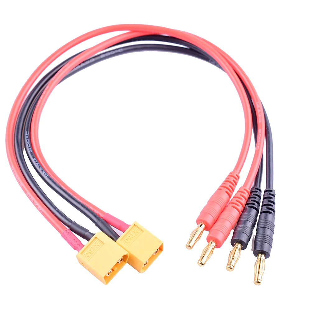 2 PCS RC Cable Male XT60 Charging Cable with 4mm Banana Gold Plug for RC Lipo Battery Plug Charge Cable Wire