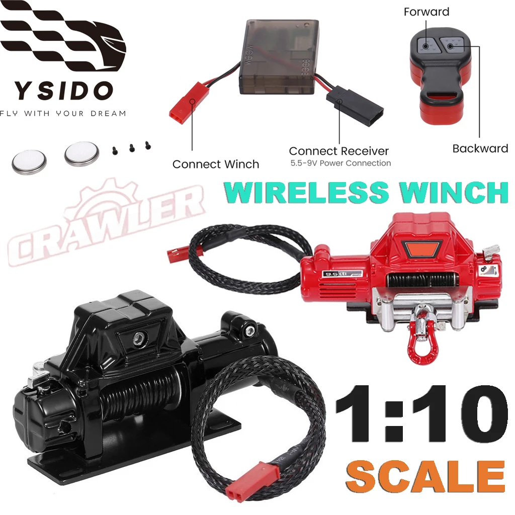 

Металлическая лебедка RC, беспроводная система дистанционного управления с приемником для 1:10 Traxxas TRX4 TRX6 Axial SCX10 Tamiya D90 RC Crawler Cars