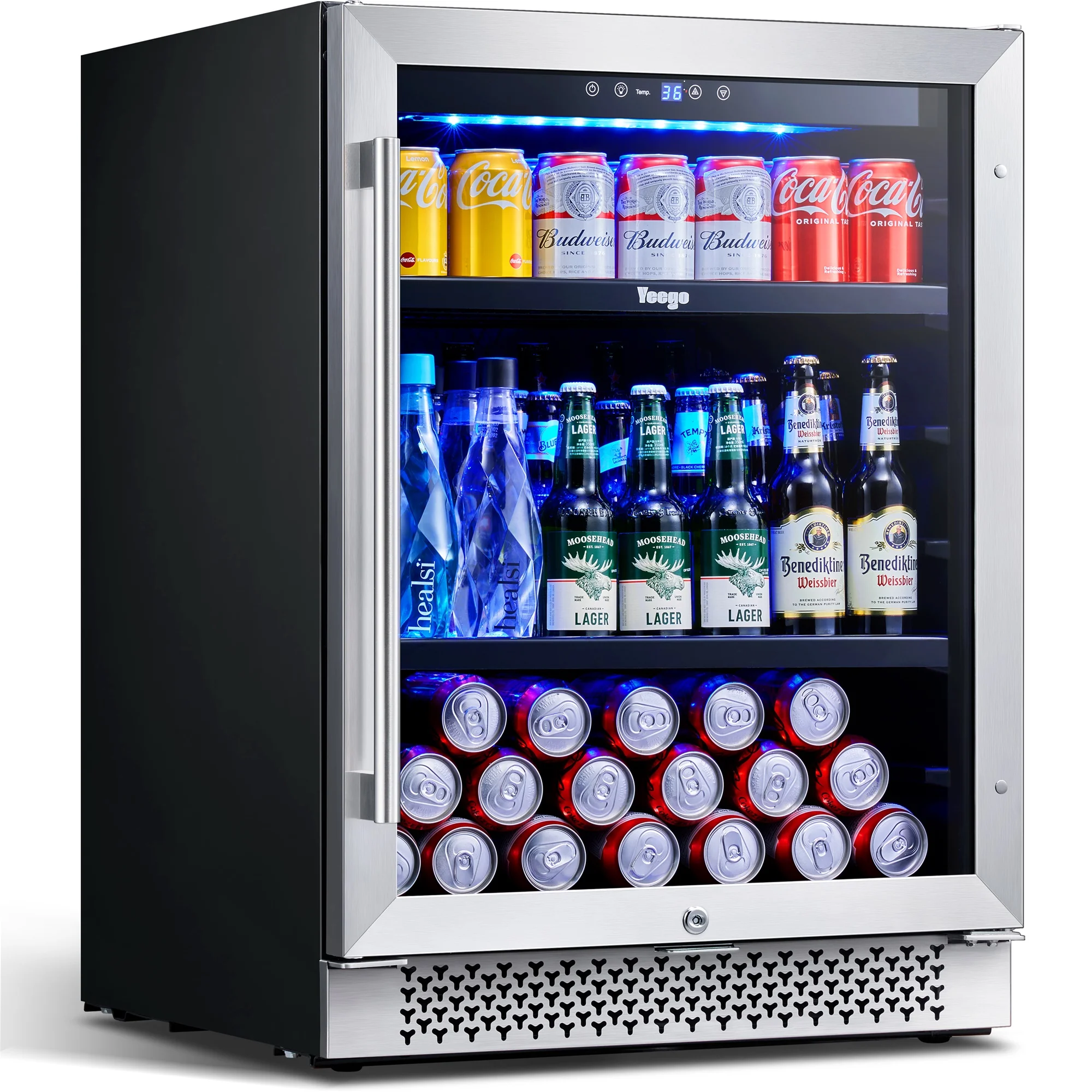 Yeego 145L Wine Refrigerator & Beverage Fridge – Spacious Compressor Cooler & Refrigerator with Adjustable Temp and Lock Feature