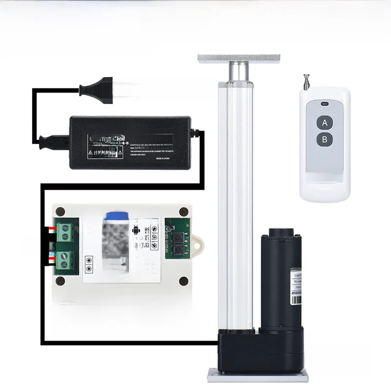 Dc 24V 60W Max 3000n Motor Elektrische Lineaire Actuator 50Mm 150Mm 250Mm 350Mm 550Mm Slag 300Kg Belasting Aangepaste Telescopische Stang - afbeelding 2