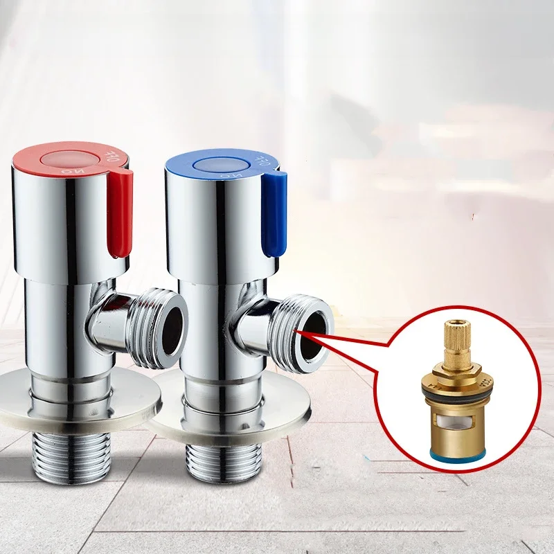 Vanne triangulaire en acier inoxydable, vanne d'entrée chaude et froide, vanne d'arrêt d'eau de toilette, vanne de chauffe-eau, vanne triangulaire de bassin d'évier de cuisine