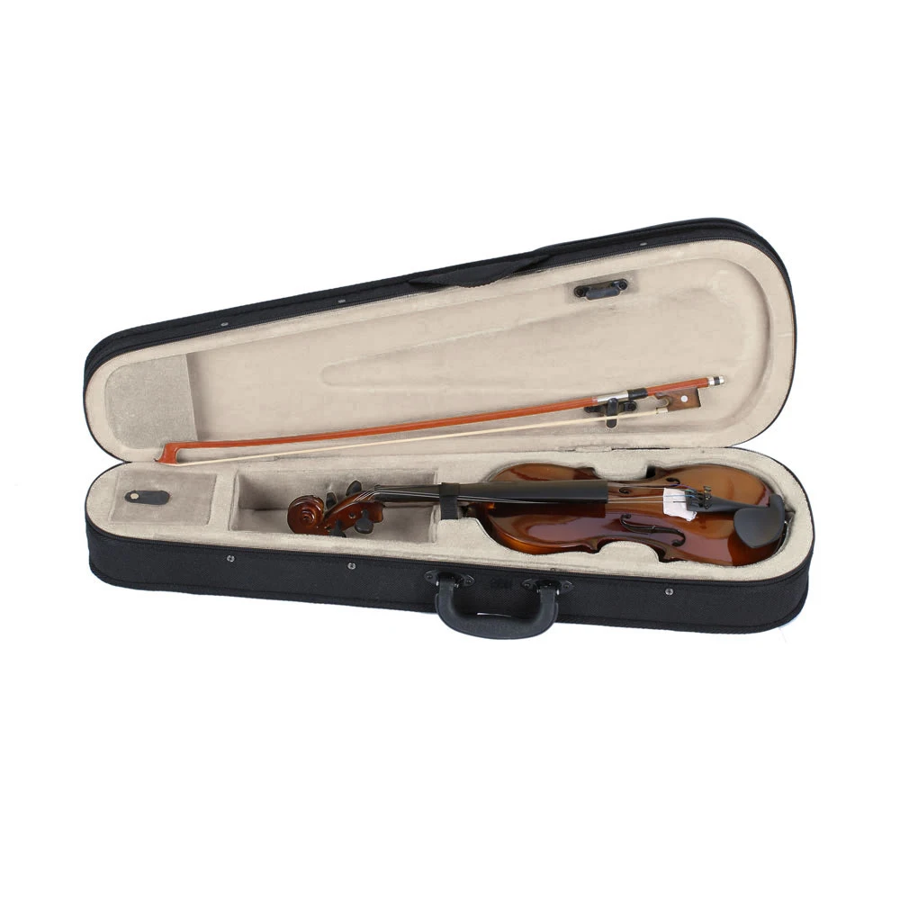 

New 1/4 Acoustic Violin Case Bow Rosin Natural