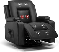 COMHOMA Relax armchair Massage armchair TV armchair with reclining function Vibration heater, Thick Backrest and Armrests, 360 °