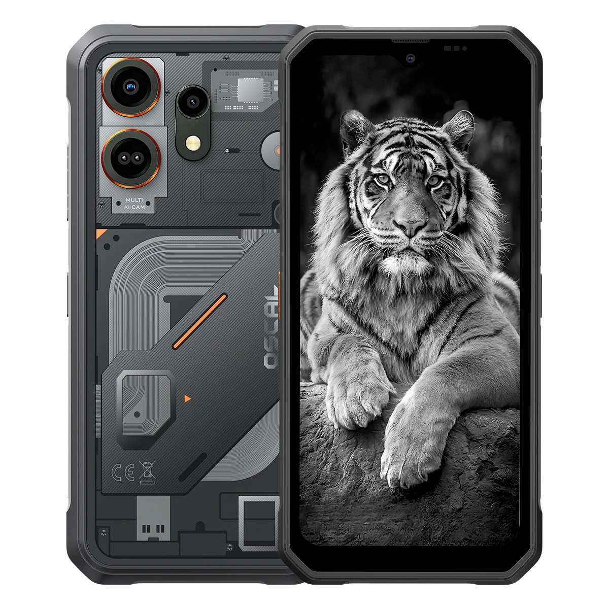 OSCAL MARINE 3 Robuuste Smartphone, 6.56" HD 90Hz Scherm, Helio G81, 13MP+16MP Camera, 5000mAh/18W, Android 16 Outdoor Telefoon