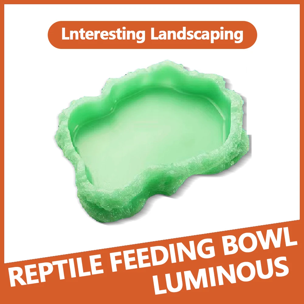 

Reptile Gecko Lizard Turtle Horned Frog Reptile Breeding Box Night Luminous Feeding Water Bowl Pet Food Bowl Resin