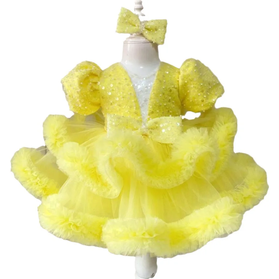 Mvozein Flower Girl Dresses Puffy Girl Wedding Party Dress Cute Baby Girl Dress Princess Dress Girl Fairy Dress