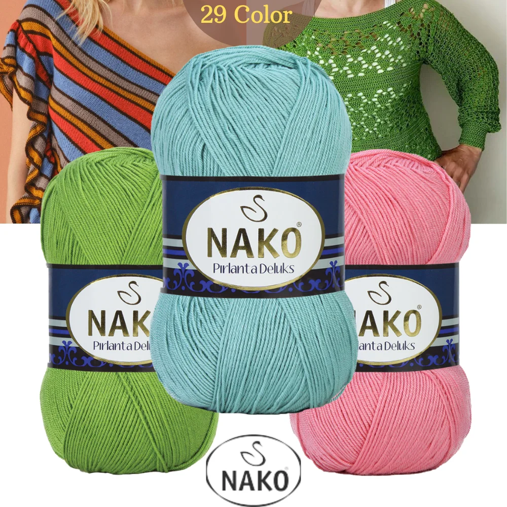 Nako Pırlanta Deluks Hand Knitting Yarn, 100 Grams 390 Meters, 29 Colors, Premium Micro Acrylic, Rope, Jumper, Shawl, Home Textile, Scarf, Beret Accessory Materials, Summer, Spring, Winter, Autumn - MADE IN TURKEY