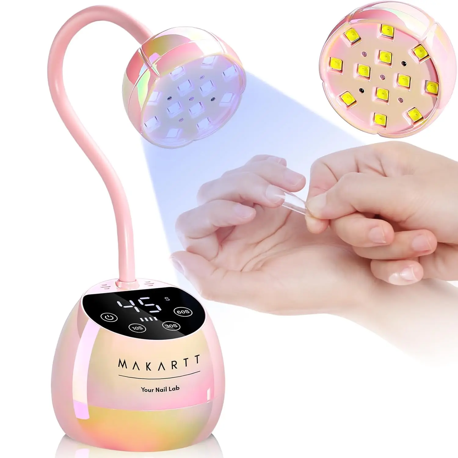 

Makartt UV LED Nail Lamp - Gooseneck UV Light for Nails Cordless Rechargeable USB 39W Dryer LED Lamp with Auto Sensor