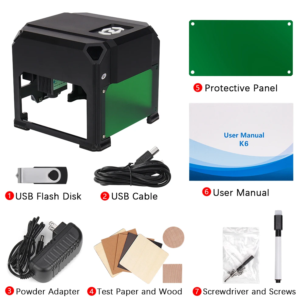 Mini Laser Engraver 3000mw LOGO Mark DIY CNC Engraving Machine With Wireless Bluetooth Desktop Printer Plastic Woodwork Machine