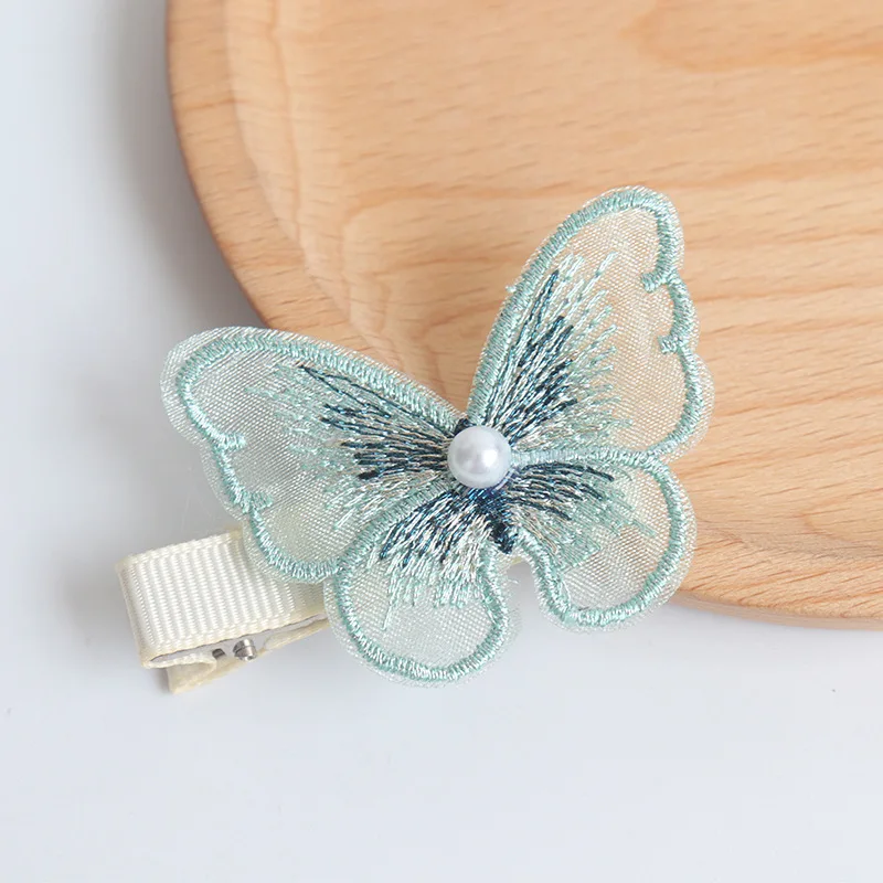 

Retro Cute Embroidery Butterfly Exquisite Hairpin Girl Side Clip Top Clip Korean INS Girl Sweet Hairpin Trend Accessories