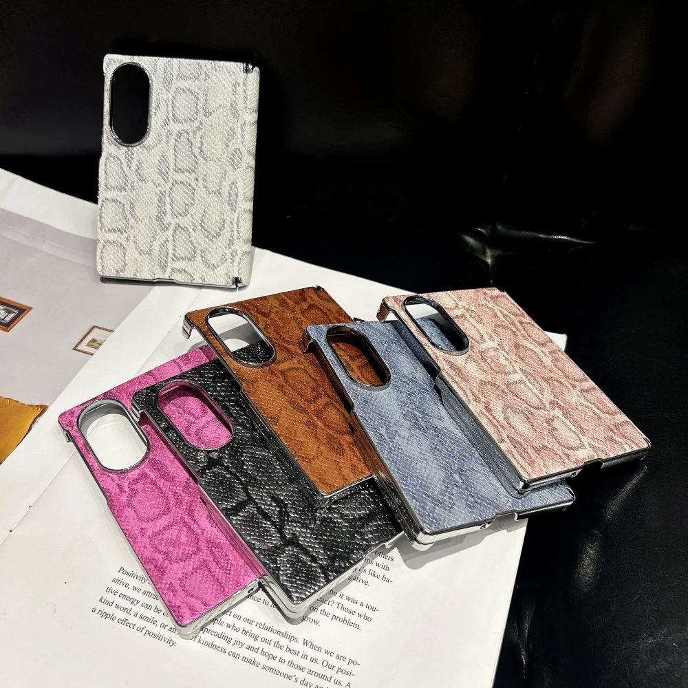 Y2K Trendy Shiny Snake Print Case Fit Samsung Galaxy Z Fold 8, Z Fold 8 Ultra, Z Fold 7, Vintage Multiple Colors Anti-Drop Cover