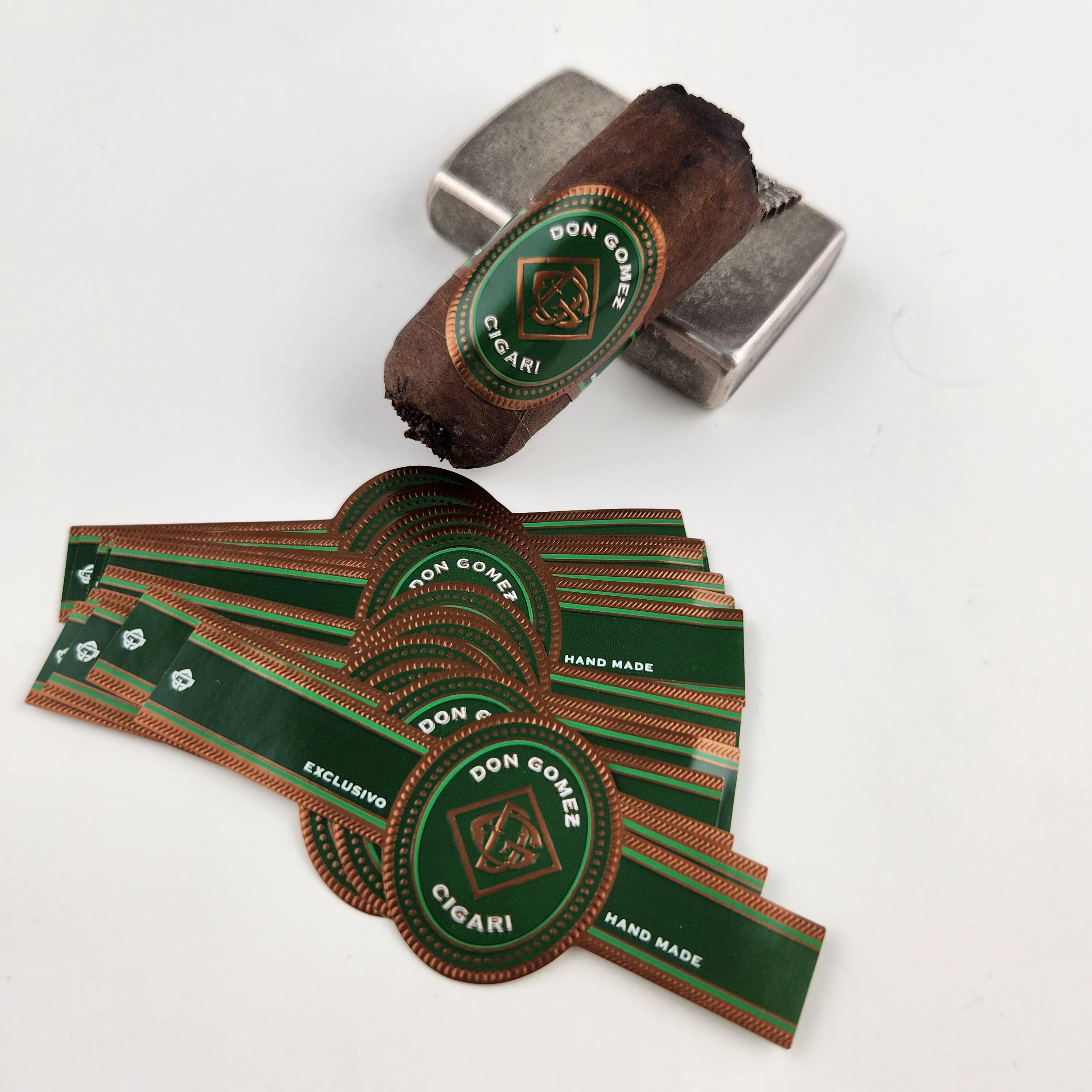

Custom Cigar lables | Gold Foil Paper Labels | Personalized Cigar Rings