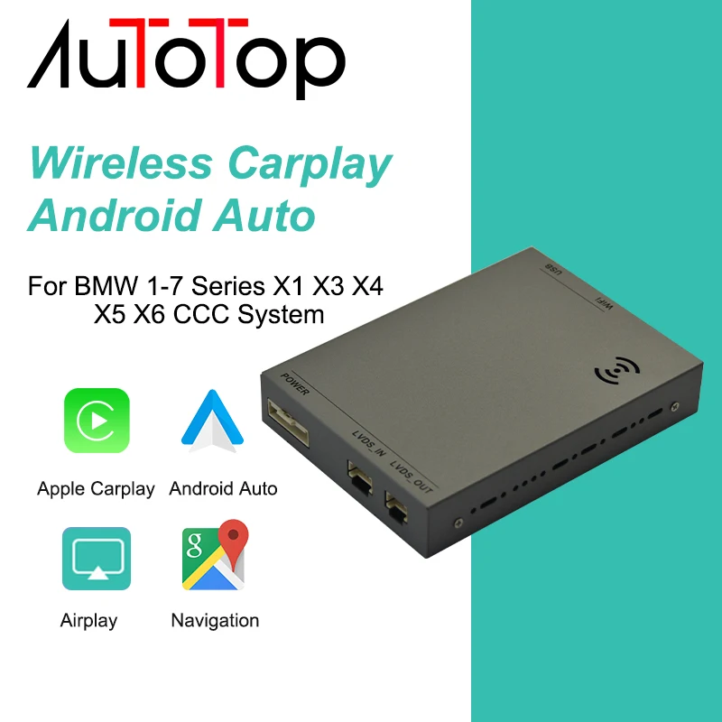 AUTOTOP OEM Screen Upgrade Wireless CarPlay Android Auto Mirror Link For BMW CCC System 3/5/7 Series E60 E90 E70 E87 2006-2009