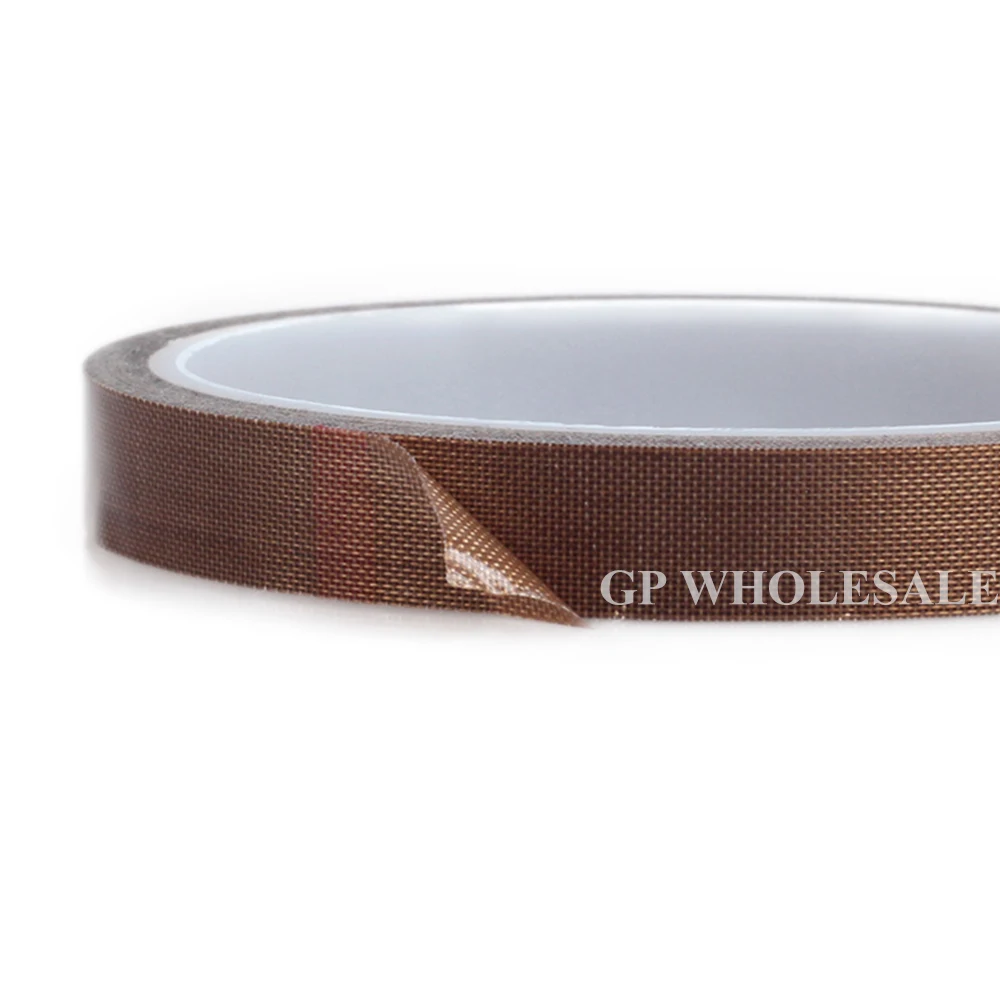 19mm x 10m PTFE Tape High Temp Adhesive Fiberglass Cloth Tape for Vacuum Sealer Machine Wire Insulation No Residue