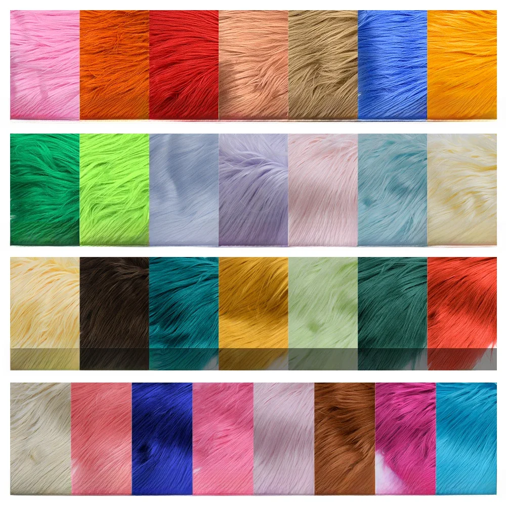 2024 Nowość 57 kolorów Sztuczne futro Tkanina 25x45cm 8cm Stójka do patchworku Szycie lalki Zabawka Dekoracja domu Cosplay Fursuit Fabric — 2