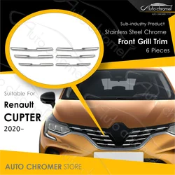 Per Captur Front Grill Chrome trim, 2020 - ,Premium, 6 pezzi, accessori per auto Renault, Iconic, Tech, Evolution,Balance Version