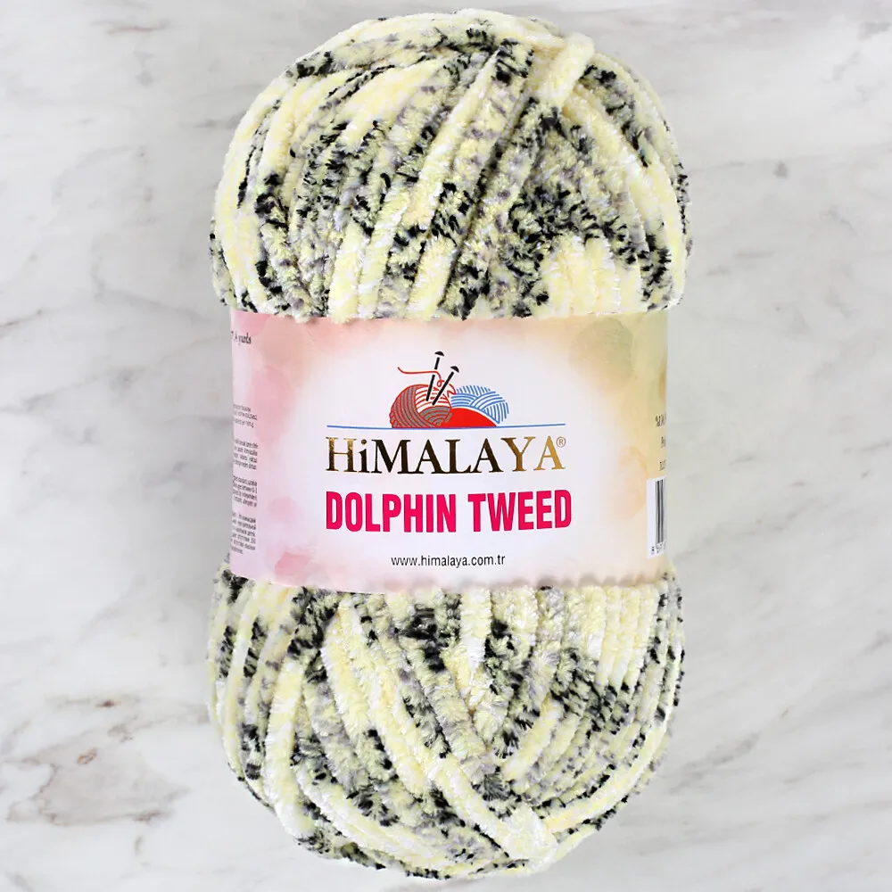 Himalaya Dolphin Tweed delfin przędza 100g wełna Chenille Fluffy welurowa nić pluszowa różnobarwna miękka nieporęczna grubo dziergany szydełkowa