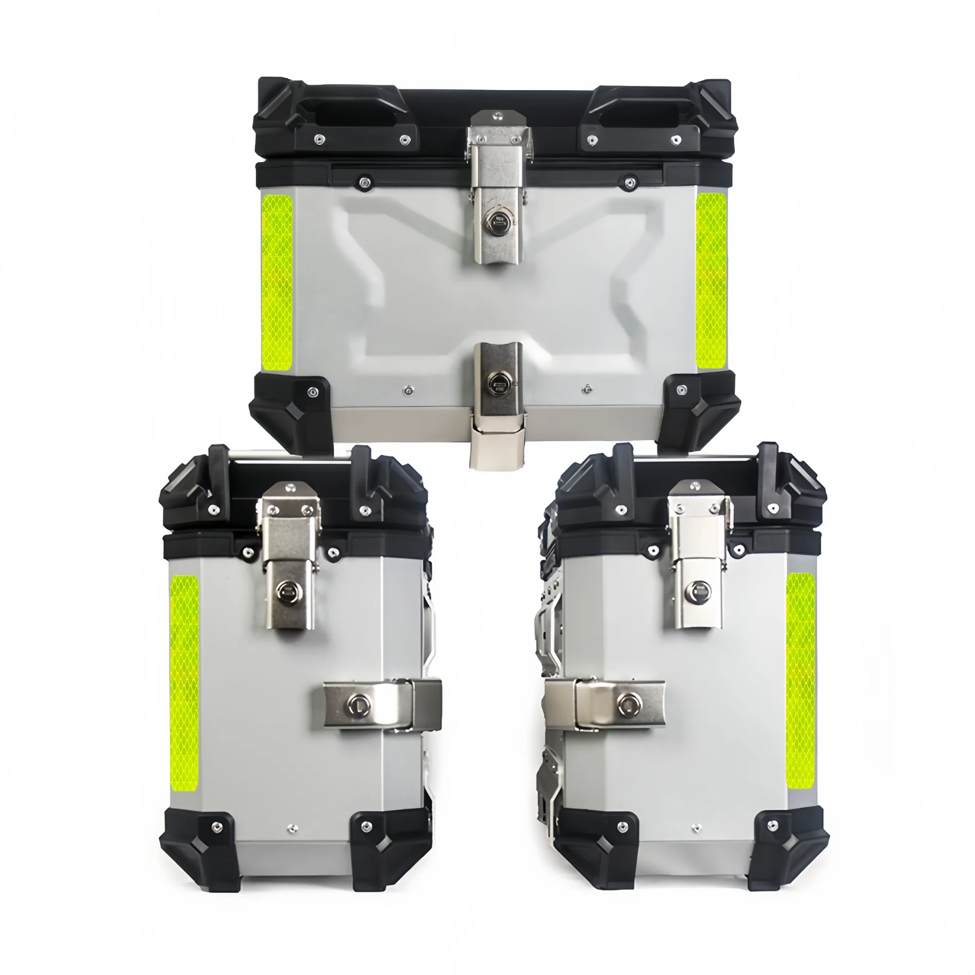 45L, 55L, 65L Aluminium Motorrad-Topcase Silber 38L Motorrad-Seitenkoffer Wasserdichter Schnellverschluss-Koffer Heckkoffer Helmkoffer Werkzeugkoffer