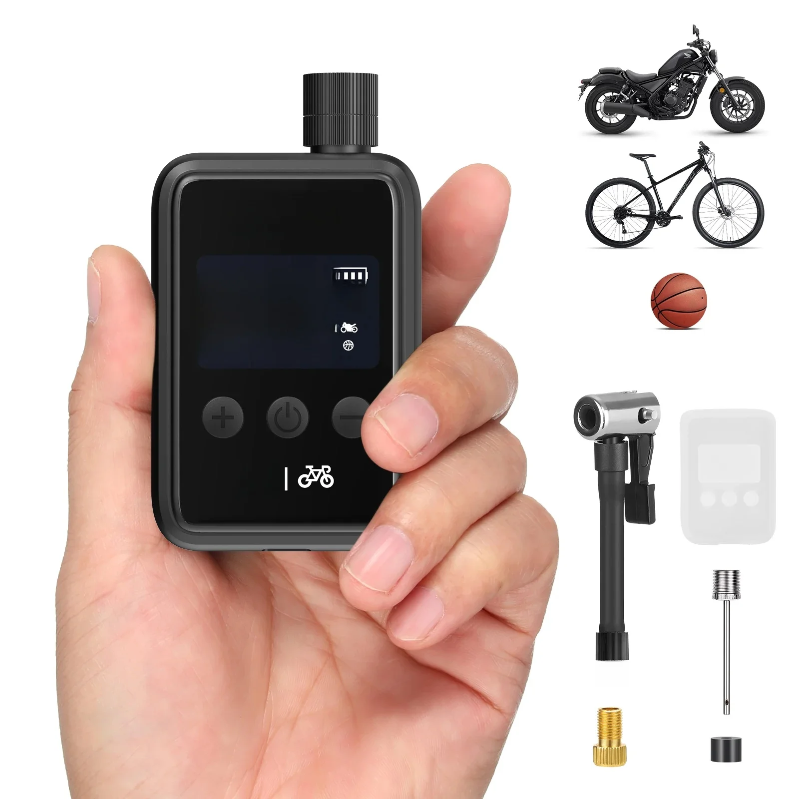AliExpress NONE Mini Bicycle Pump, Electric Bicycle Pump with Digital LCD Pressure Gauge, Ultra Small 120 PSI Bicycle Air Pump, 500 mAh, Type-C