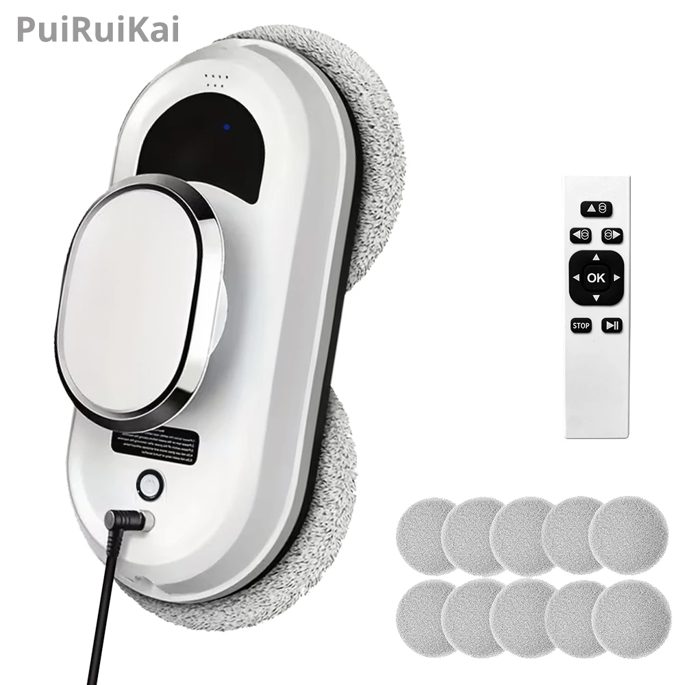 Robot aspirateur PuRuiKai, robot nettoyeur de vitres, nettoyeur de vitres électrique, limpiacristales, télécommande pour la maison