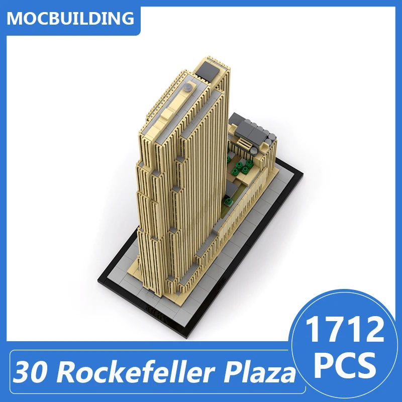 30 록펠러 플라자 1:800 스케일 건축 모델 MOC 빌딩 블록 DIY 조립 브릭 컬렉션 디스플레이 장난감 선물 1712PCS