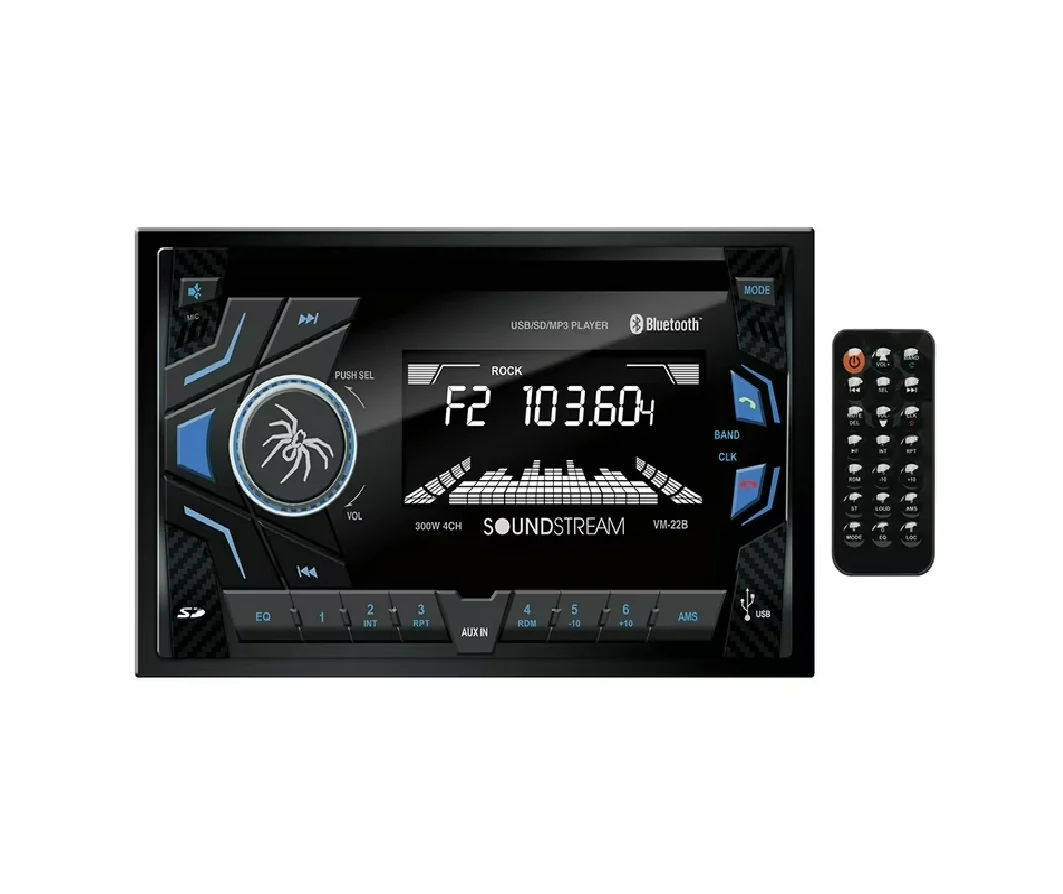 Soundstream Vm-22b Double Din Digital Car Stereo Connection for Usb, Sd,