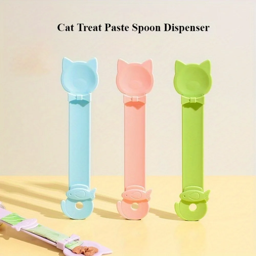 Cat Strip Feeding Squeeze Spoon Wall Mountable Liquid Food Dispenser Convenient Pet Feeding Tool