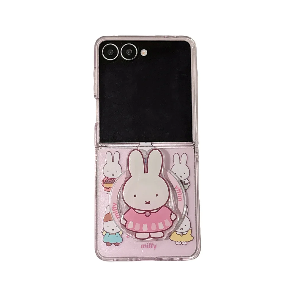 Urocze etui na telefon z motywem króliczka Miffy do Samsung Galaxy Z Flip8 7 Flip6 7FE Flip 5 6 7 8 z funkcją Magsafe i podstawką. — zdjęcie produktu 7