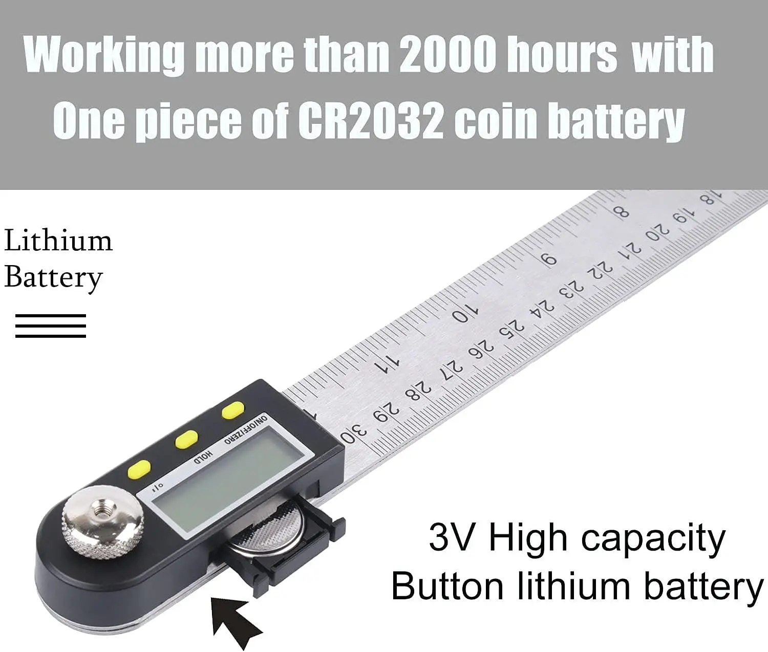 300mm 12inch Stainless Steel Digital Angle Finder ruler Digital Protractor with Zeroing and Locking Function for Woodworking