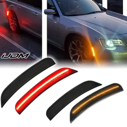 iJDM Front  Amber Rear Red Led Side Marker Lights For Chrysler 300 2015-2021 Front Rear Full Set Smoke Light for Chrysler 300