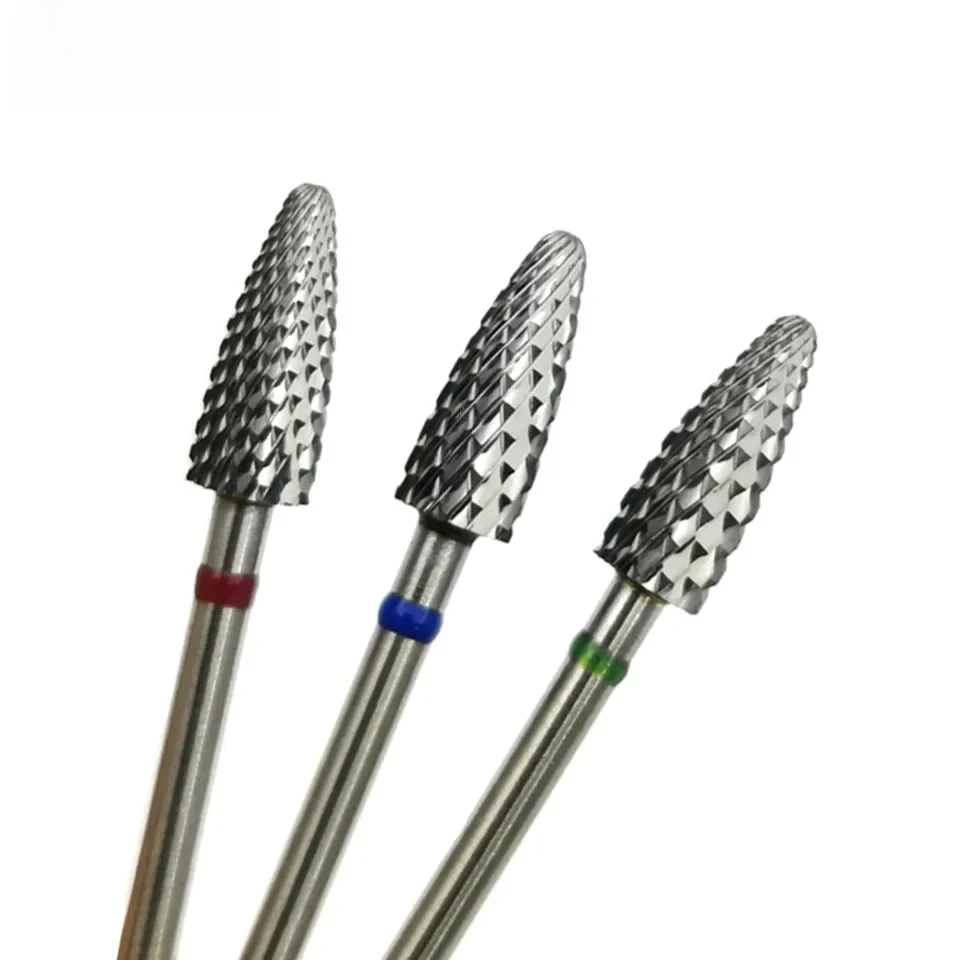 HYTOOS 5mm płomień Bit 3/32 wiertła do paznokci z węglików spiekanych Manicure zadzior usuń żel elektryczny frez akcesoria — 2