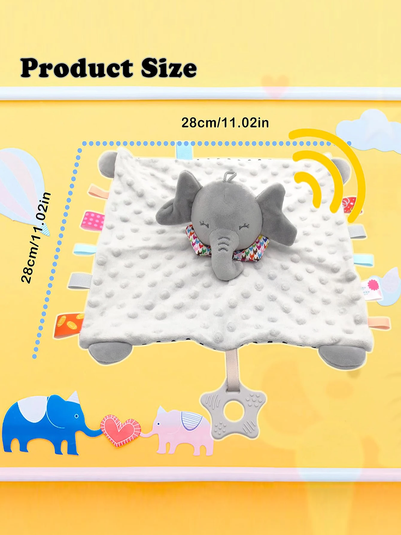 Elephant Baby Comforter Blanket Soft Appease Towel Baby Rattle Animals Toys Soothe Reassure Sleeping Towel Lathe HangingToddler